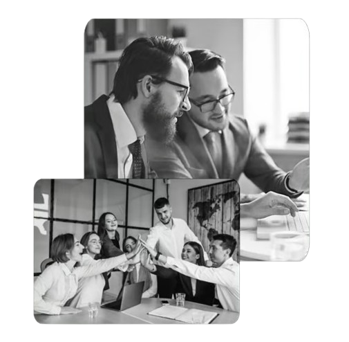 The CallConnect team collaborating in the office